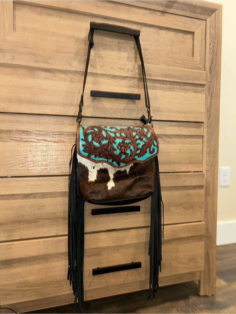 MYRA fringe and cowhide purse